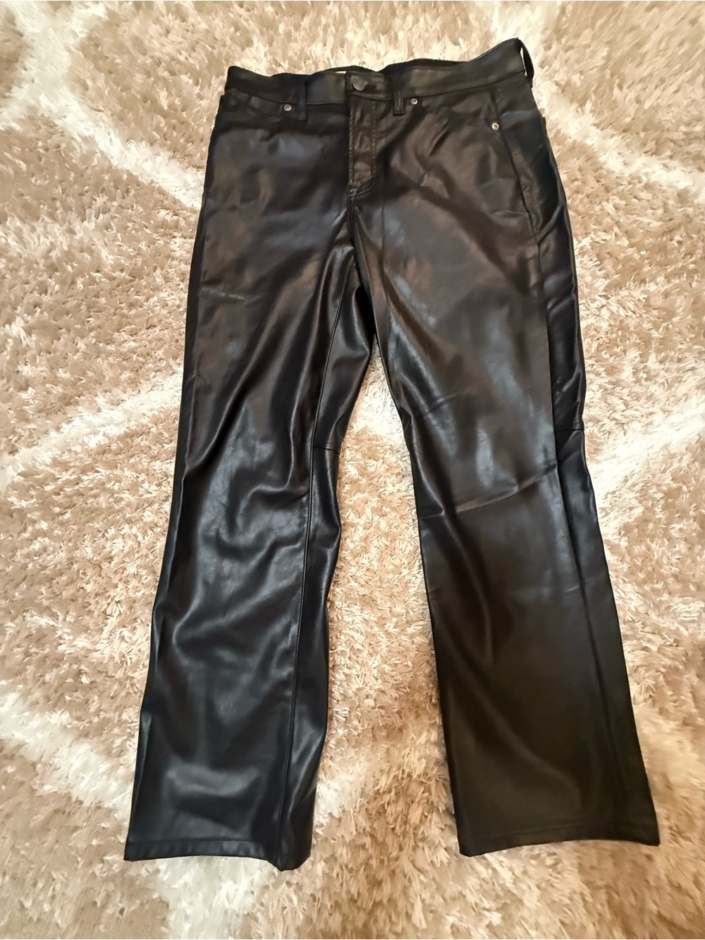 GAP Women’s Black Faux Leather Bootcut Jeans